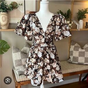 Abercrombie and fitch brown floral dress